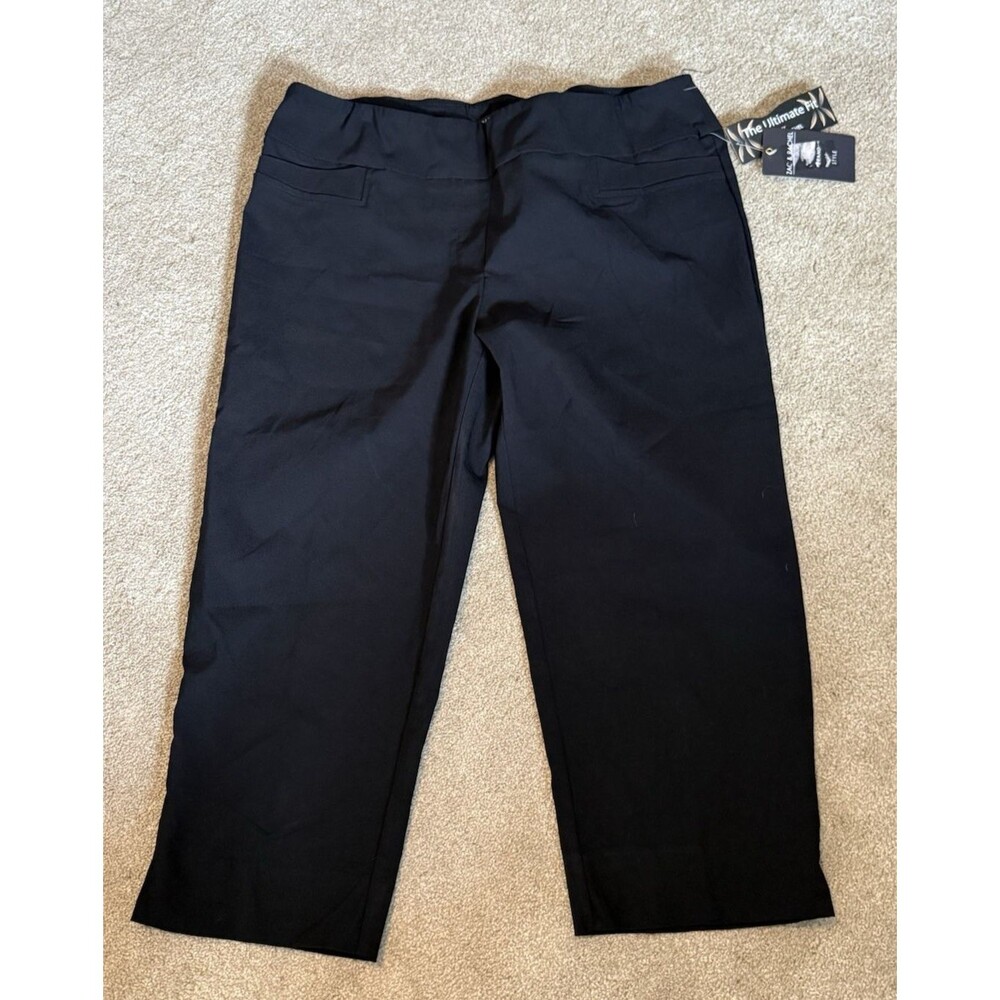 Zac & Rachel Women’s size 14 Black Pull-On Dress Pants Trousers Stretch NWT